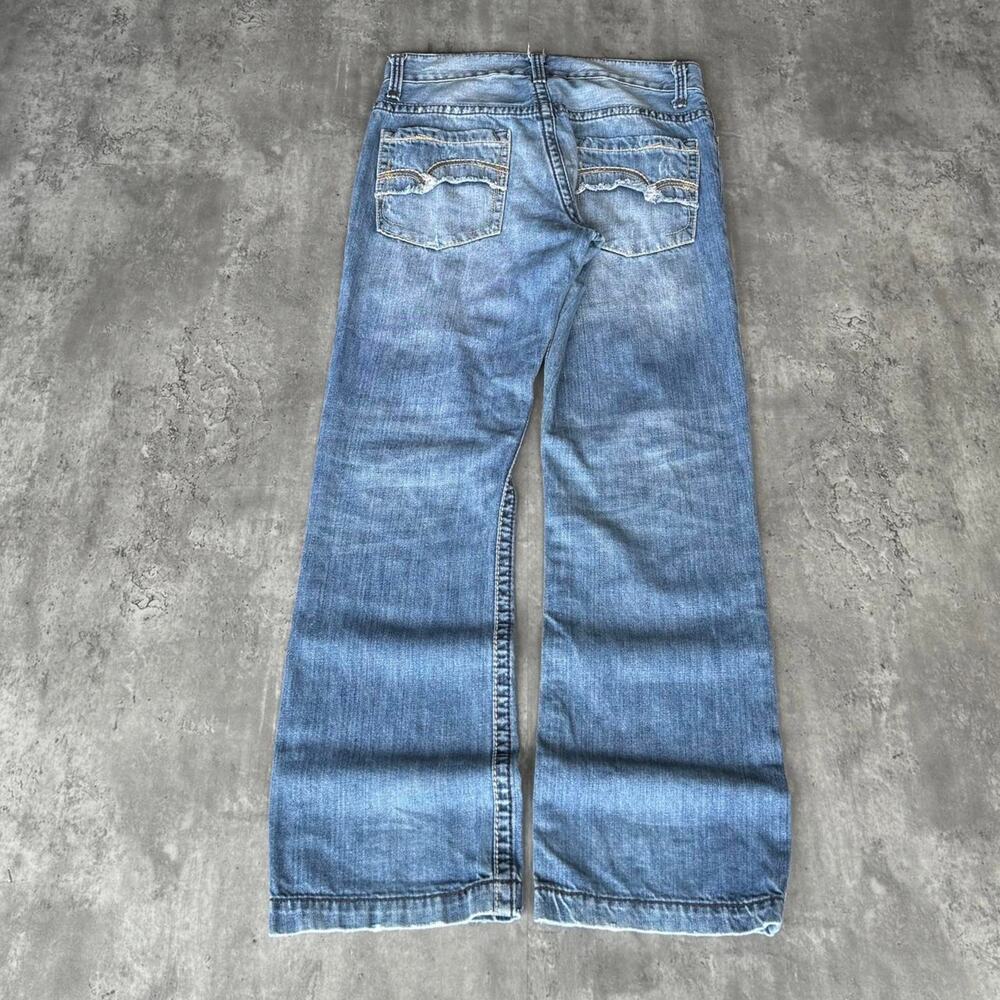 Vintage Y2K Affliction Style Embroidered Boot Cut Grunge Opium Jeans